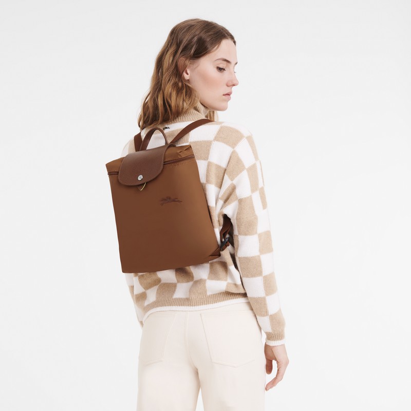 Dámské Batohy Longchamp Le Pliage Green M Hnědé CZ | L1699919504