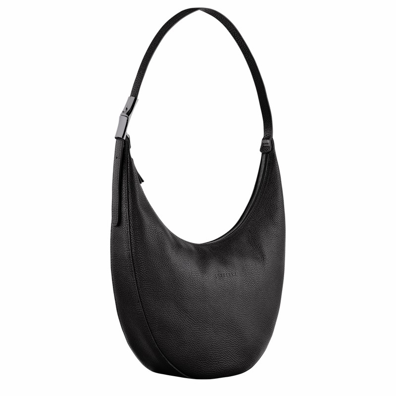 Dámské Crossbody Kabelky Longchamp Le Roseau Essential L Černé CZ | 10234968001