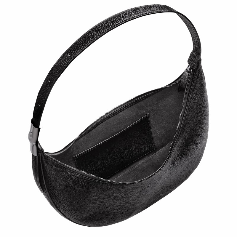 Dámské Crossbody Kabelky Longchamp Le Roseau Essential L Černé CZ | 10234968001