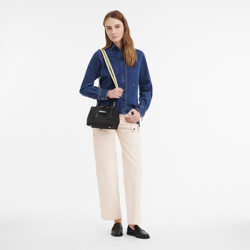 Dámské Kabelka Longchamp Le Roseau S Černé CZ | 10095HCN001