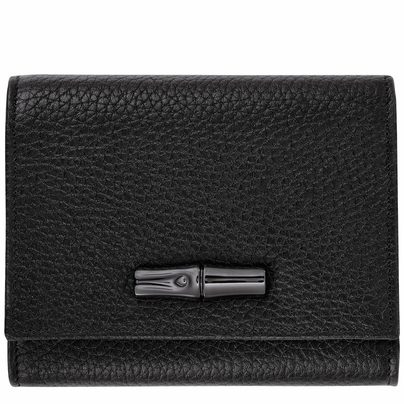 Dámské Peněženky Longchamp Le Roseau Essential Černé CZ | 30021968001